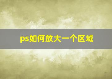 ps如何放大一个区域