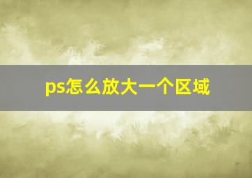 ps怎么放大一个区域