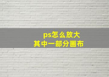 ps怎么放大其中一部分画布