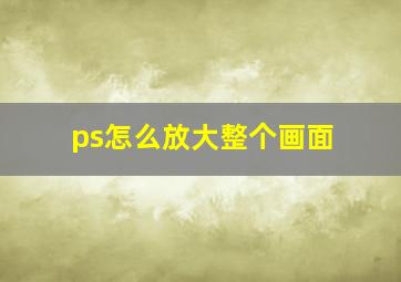 ps怎么放大整个画面