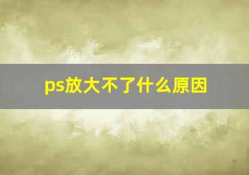 ps放大不了什么原因