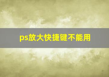 ps放大快捷键不能用