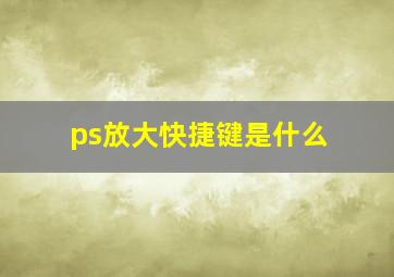 ps放大快捷键是什么