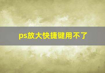 ps放大快捷键用不了