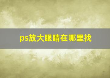 ps放大眼睛在哪里找