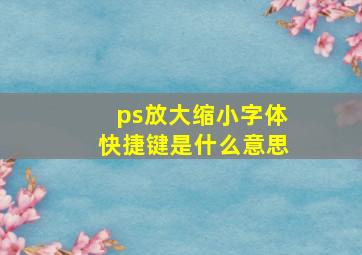 ps放大缩小字体快捷键是什么意思