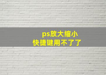 ps放大缩小快捷键用不了了