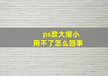 ps放大缩小用不了怎么回事