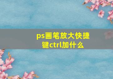 ps画笔放大快捷键ctrl加什么