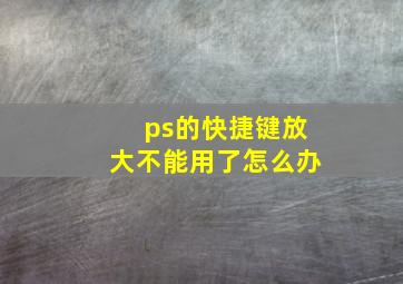 ps的快捷键放大不能用了怎么办