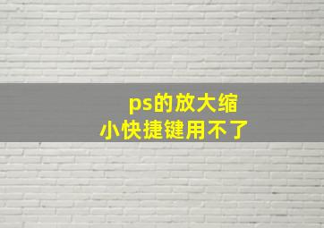 ps的放大缩小快捷键用不了