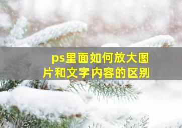 ps里面如何放大图片和文字内容的区别