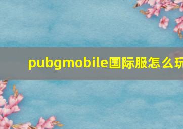 pubgmobile国际服怎么玩