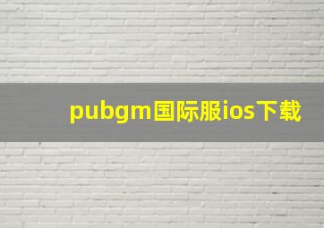 pubgm国际服ios下载