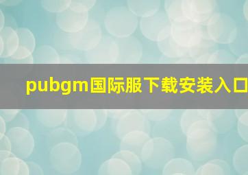 pubgm国际服下载安装入口