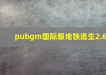 pubgm国际服地铁逃生2.6