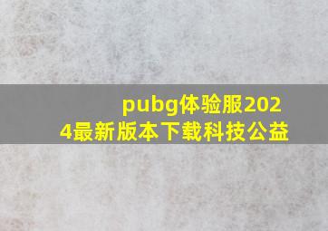 pubg体验服2024最新版本下载科技公益