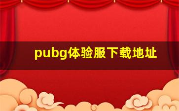 pubg体验服下载地址