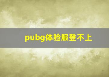 pubg体验服登不上