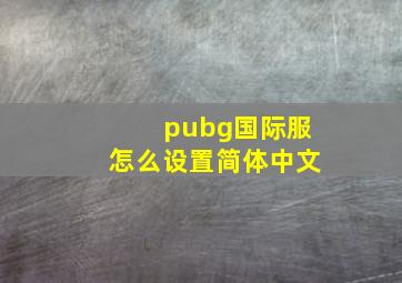 pubg国际服怎么设置简体中文