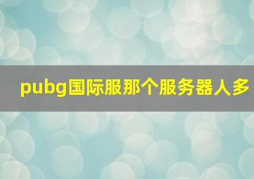 pubg国际服那个服务器人多