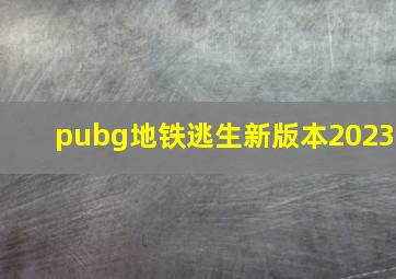 pubg地铁逃生新版本2023