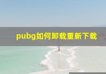 pubg如何卸载重新下载