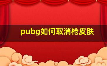 pubg如何取消枪皮肤