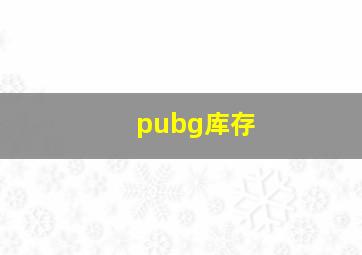 pubg库存