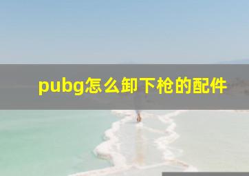 pubg怎么卸下枪的配件