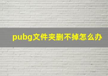 pubg文件夹删不掉怎么办