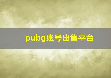 pubg账号出售平台