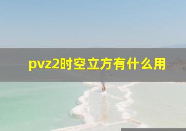 pvz2时空立方有什么用