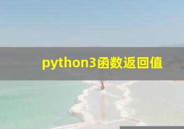 python3函数返回值