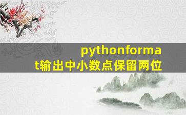 pythonformat输出中小数点保留两位