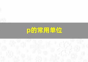 p的常用单位