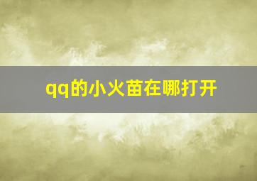 qq的小火苗在哪打开