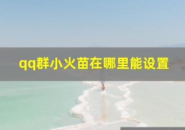 qq群小火苗在哪里能设置