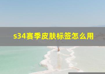 s34赛季皮肤标签怎么用