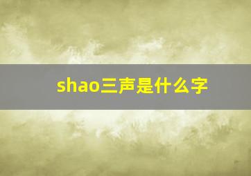 shao三声是什么字