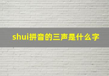 shui拼音的三声是什么字