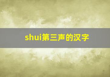 shui第三声的汉字