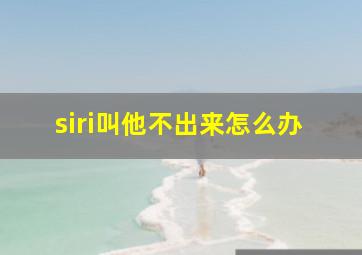 siri叫他不出来怎么办