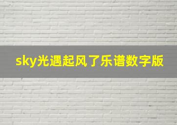 sky光遇起风了乐谱数字版