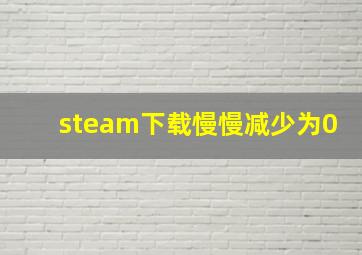 steam下载慢慢减少为0