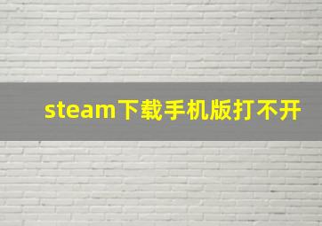 steam下载手机版打不开