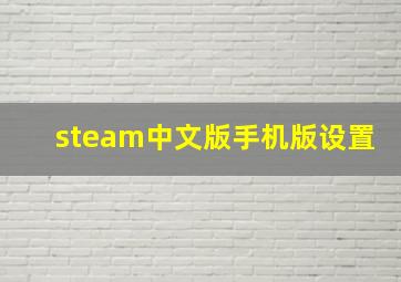 steam中文版手机版设置