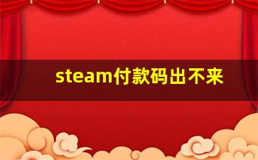 steam付款码出不来