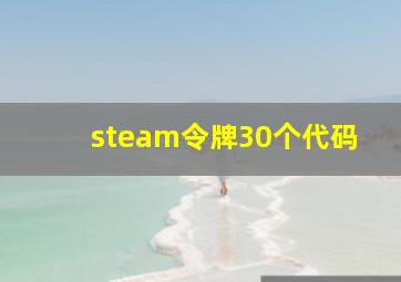 steam令牌30个代码