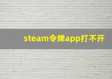 steam令牌app打不开